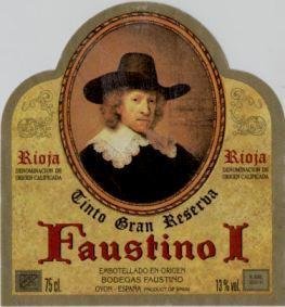 Этикетка испанского вина Фаустино