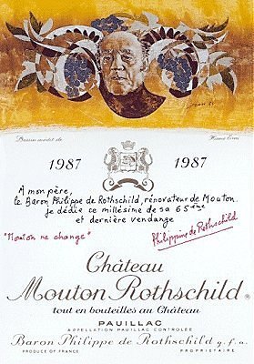 Этикетка Шато Мутон-Ротшильд 1987 года
