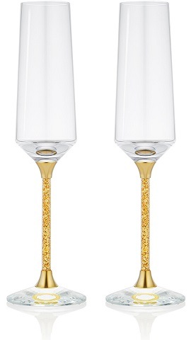 Набор бокалов для шампанского, золото 220 мл