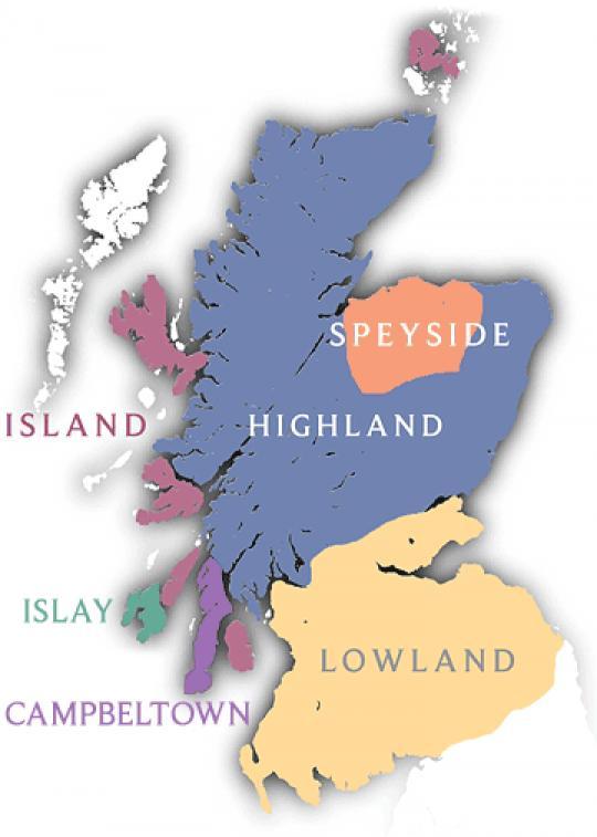 Регионы Шотландии по производству виски