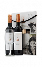 Набор Кондеса Де Леганса Крианса (2*0,75)+1 Бокал, 2010, Красное, Сухое, 13,5%, 1.5л.  1 390 ₽